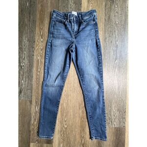 Frayed Jeans High Rise Skinny Jeans Womens Size 29 Blue Denim Stretch Slim Fit